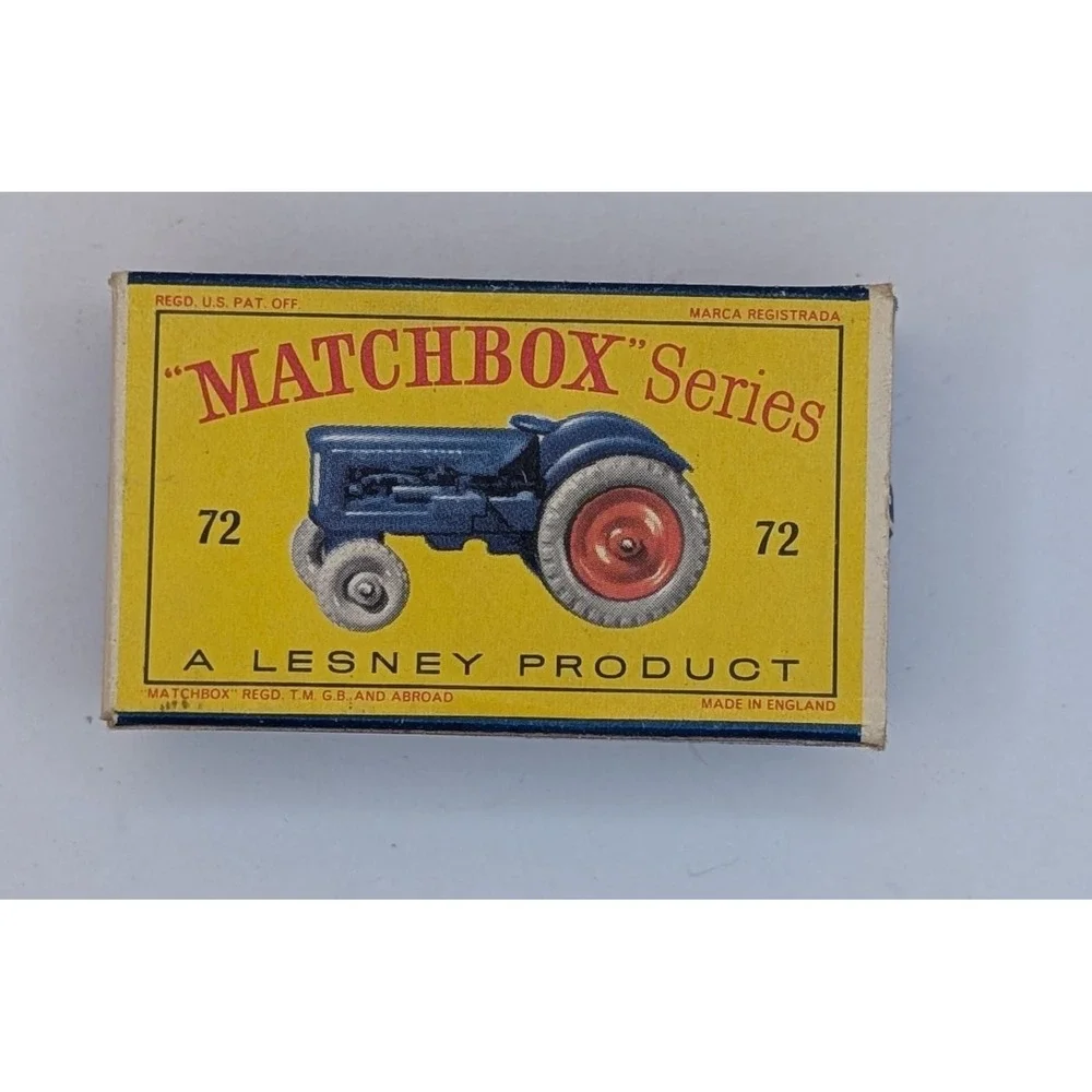 Matchbox Lesney No 72 Fordson Tractor Blue Orange Hubs Original Box England